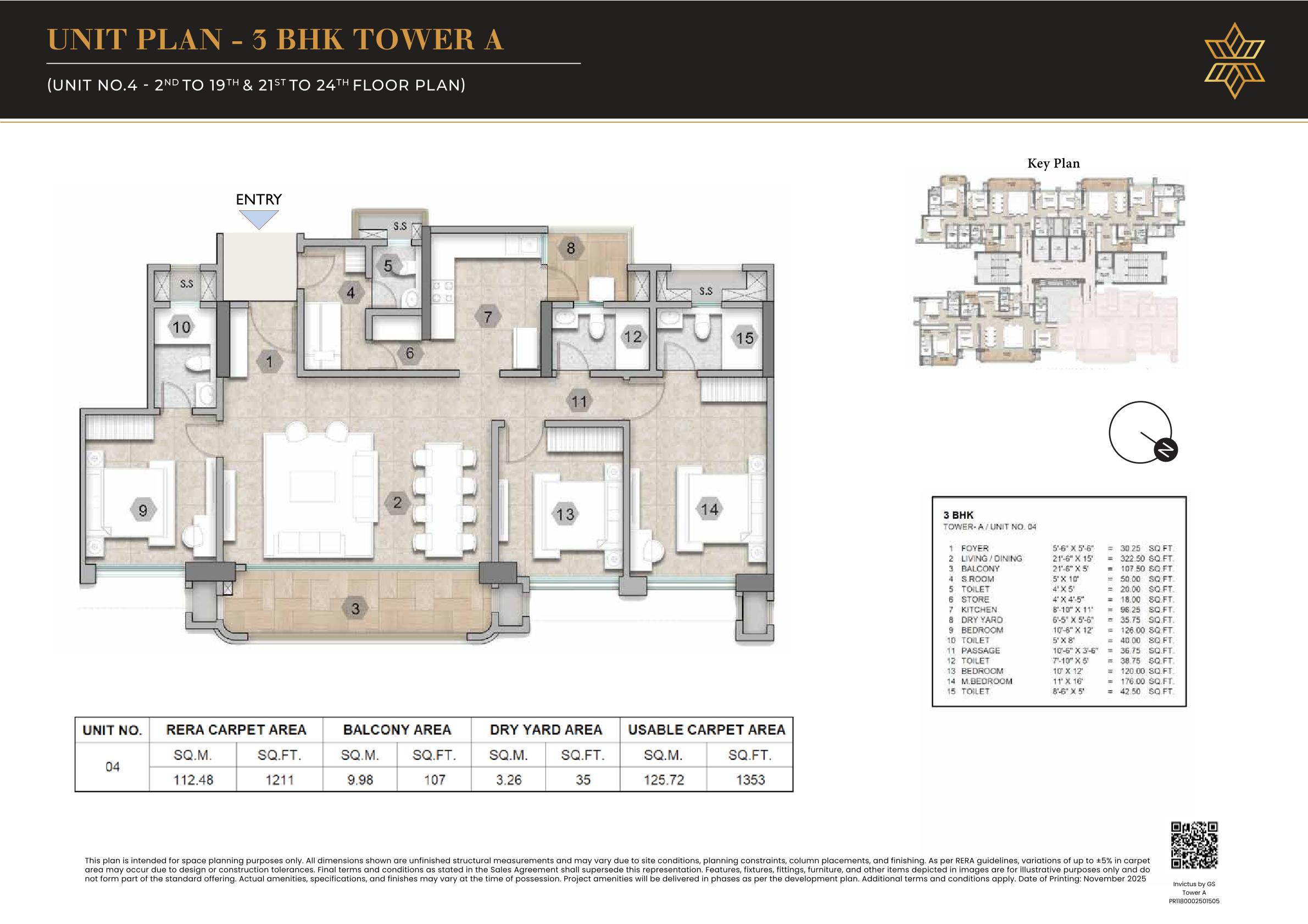 3 BHK Floor Plan
